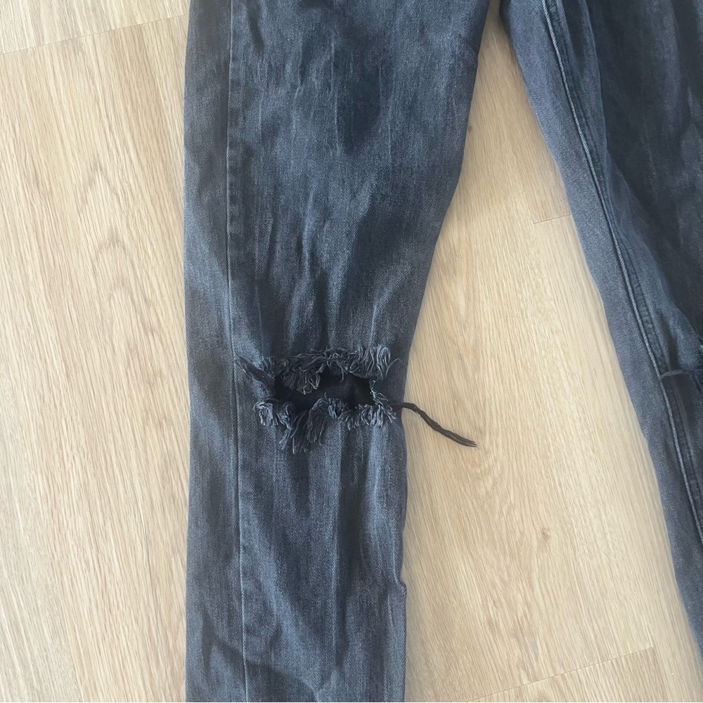 ** Lucky brand button fly Bridgette Skinny Black jeans Distressed Size 0/25 - Picture 3 of 12